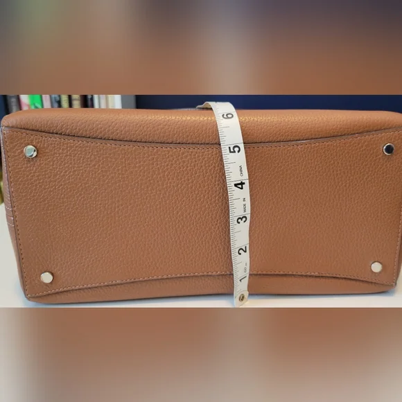KATE SPADE Leila Brown Leather Satchel Triple Compartment 11" X 8" X 5" - Picture 10 of 15